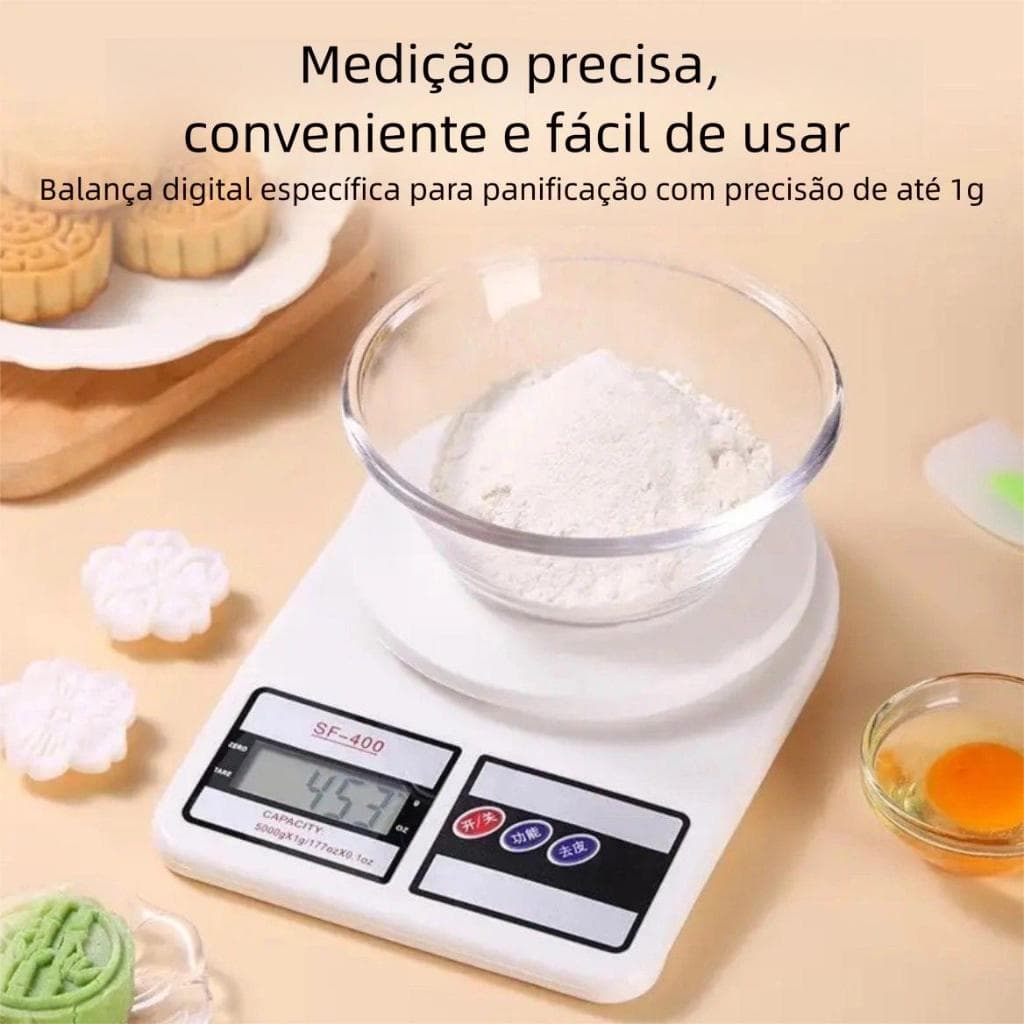 Balança Eletrônica de Cozinha Alta Precisão 1g até 5kg com Tara Digital