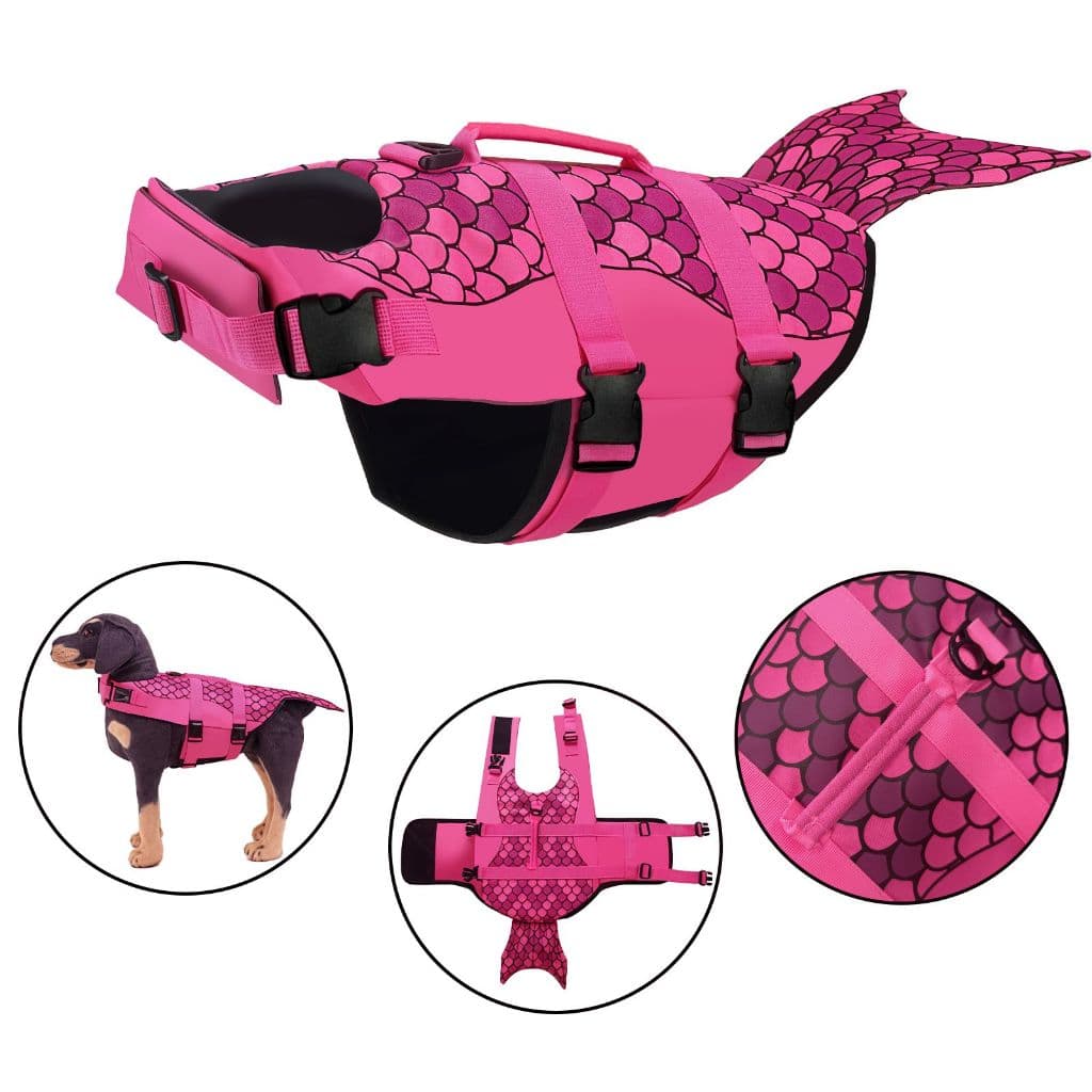 Colete Salva Vidas Pet Flutuante Cães Cachorros Praia Piscina Água Mar Amarelo Rosa Sereia Abelinha Peixinho