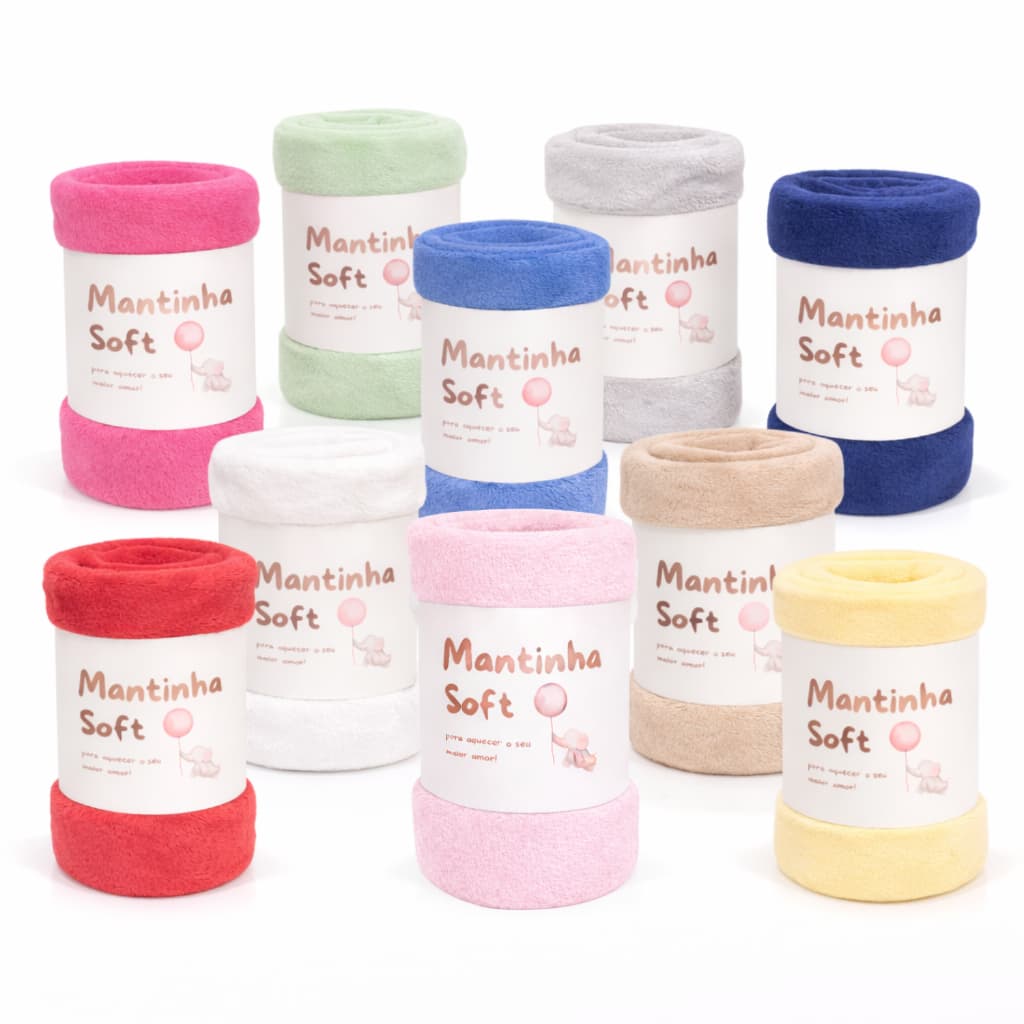 Kit 10 Mantas Cobertor Bebê Multiuso Microfibra 1,10x0,90 Promoção