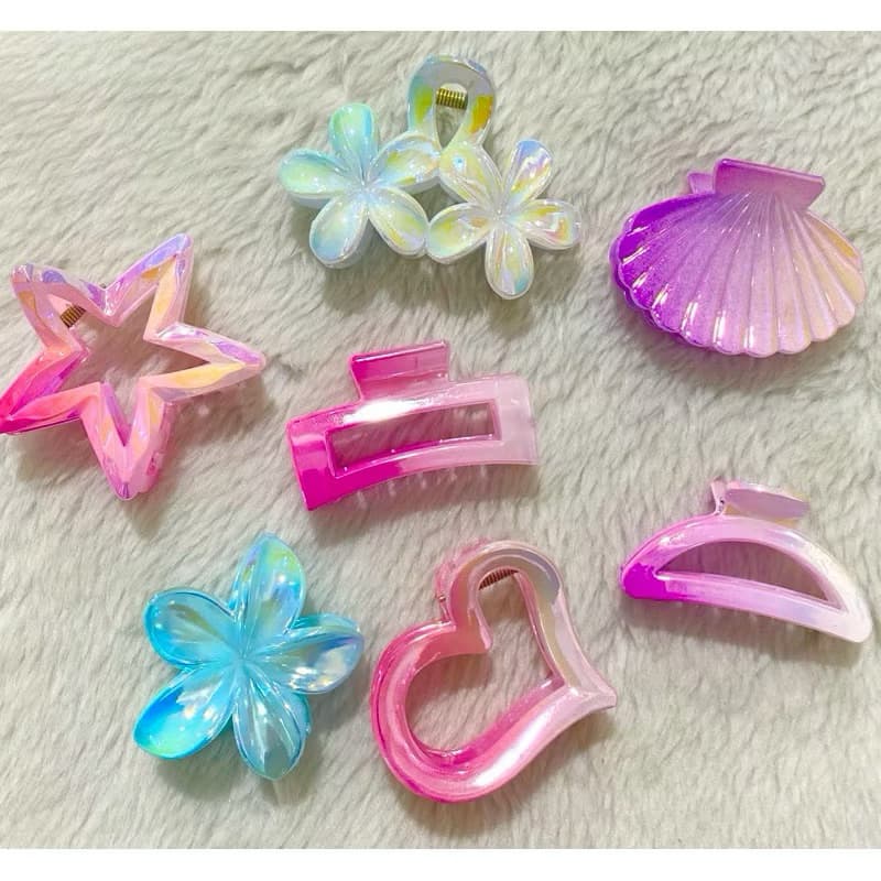 Kit com 12 piranhas e mini piranhas , furta-cor moda coloridas, cores variadas .