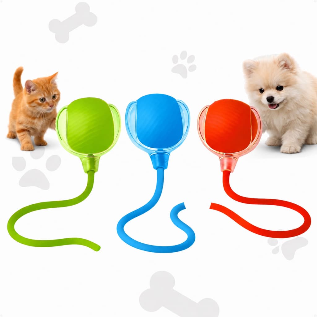 Bola Inteligente Gatos Cães Brinquedo Giratório Interativo Rolamento Automático Bolinha Pet Elétrica
