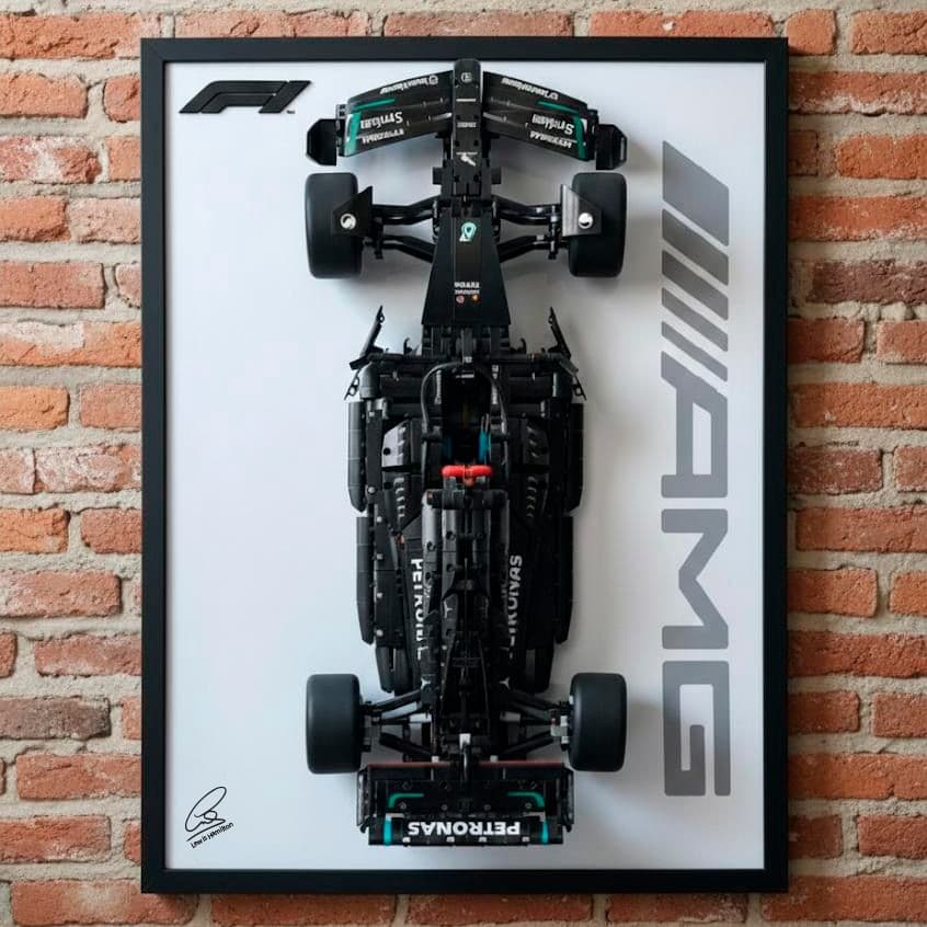 Quadro Expositor Para Lego Mercedes FW14 - Moldura 50x70cm  Acrílico/Fosco #42171
