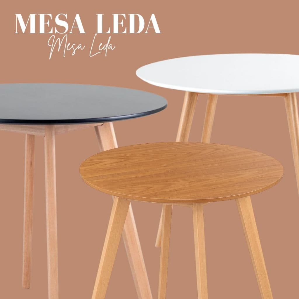 Mesa Leda Madeira Maciça 80cm Variações Modernas Branco Preto Freijó Sofisticada Resistênte Versátil Compacta