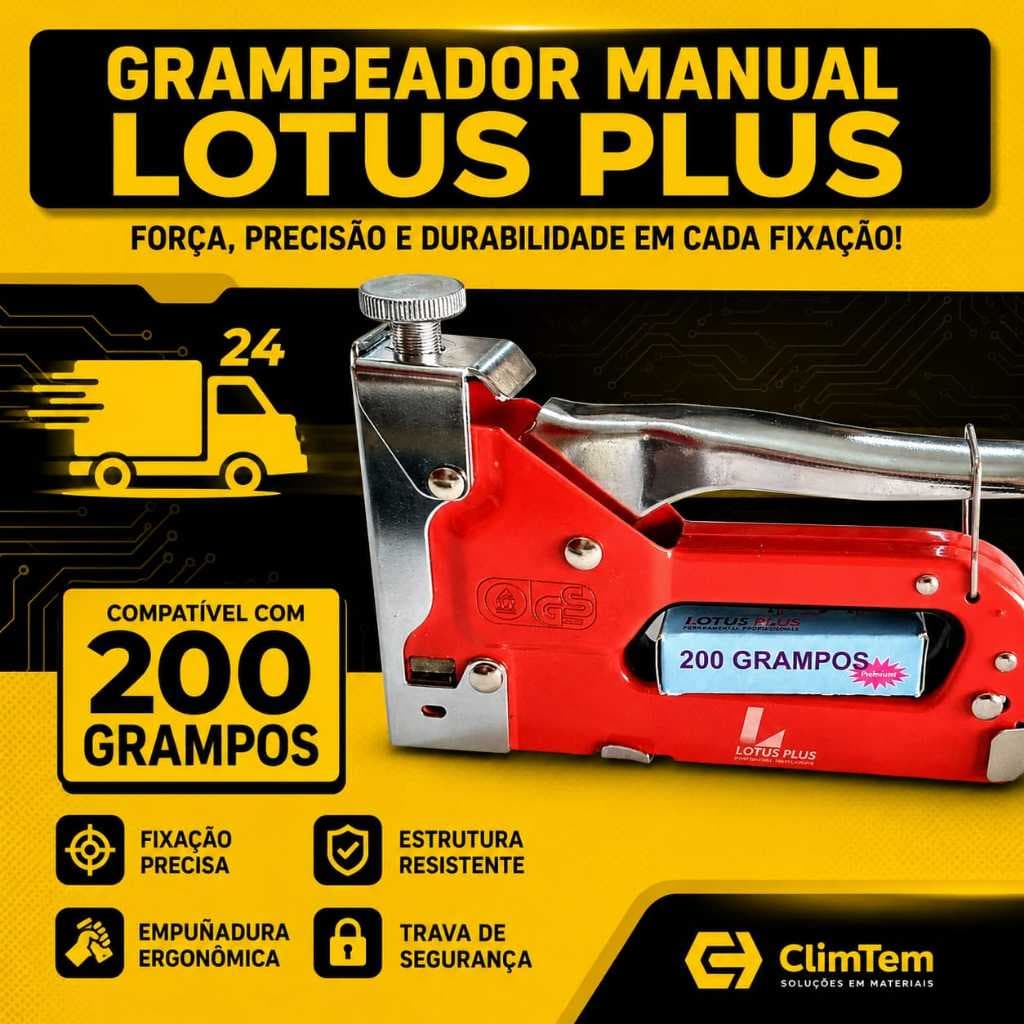 Grampeador Pinador 3 em 1 Profissional Lotus em Aço com Regulagem 4–14mm