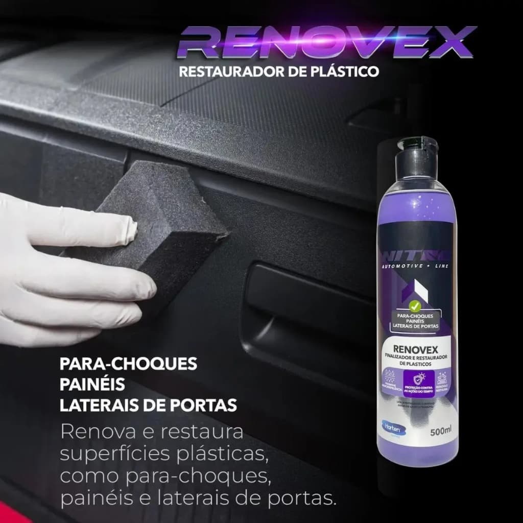 Nitro - Renovex 500 ML Finalizador e Restaurador de Plásticos Qualidade Premium