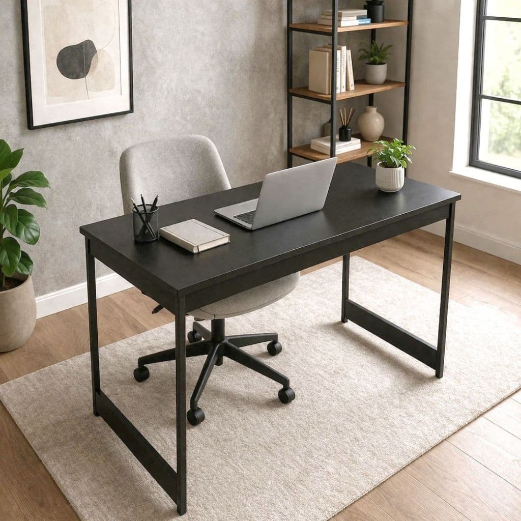 Escrivaninha Mesa de Escritório Industrial Base Aço 75x116X60cm Escritório Home Office Estudo