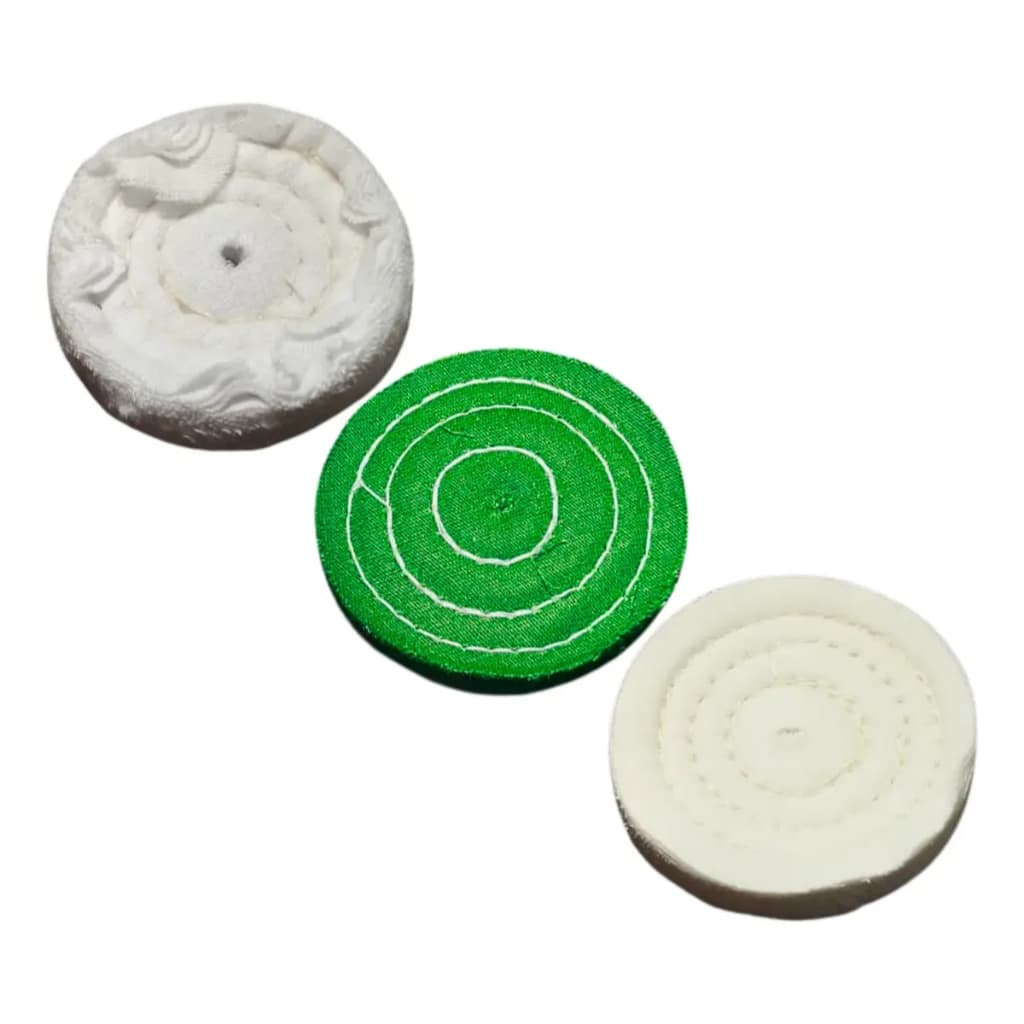 3 Rodas Polimento Brilho Escova Algodão Brim Flanela 3 Pol