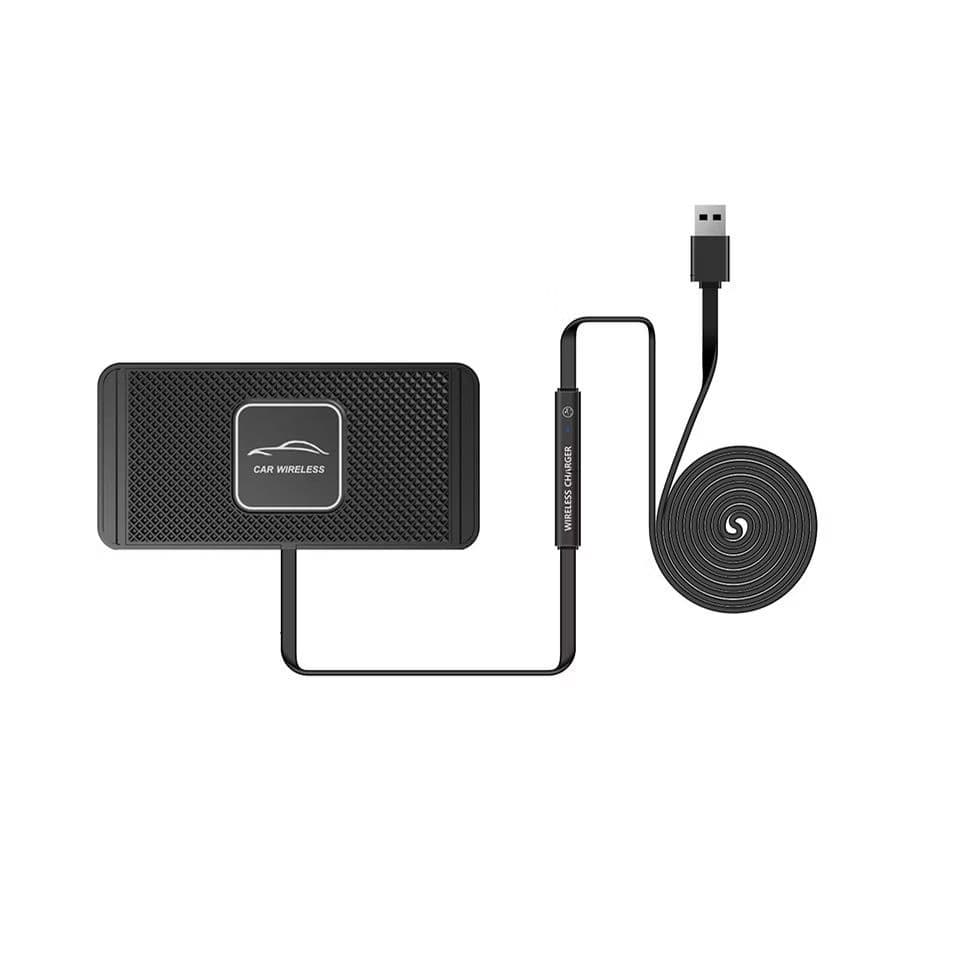 Carregador por Indução USB Almofada Silicone Para Painel Carro Veiculo Tomada Sem Fio De Carregamento Rápido