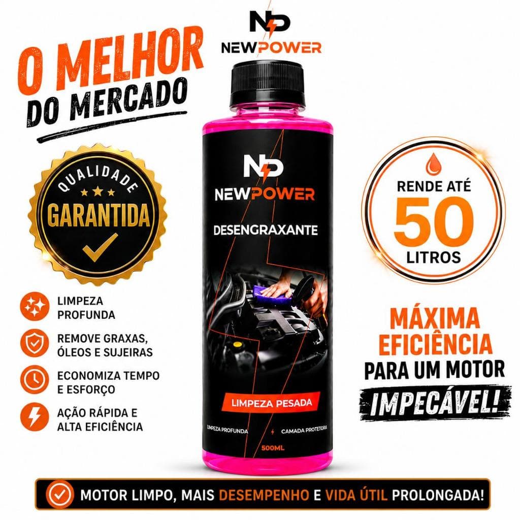 Desengraxante Removedor Limpeza Pesada Graxa Oleo New Power 500 ML