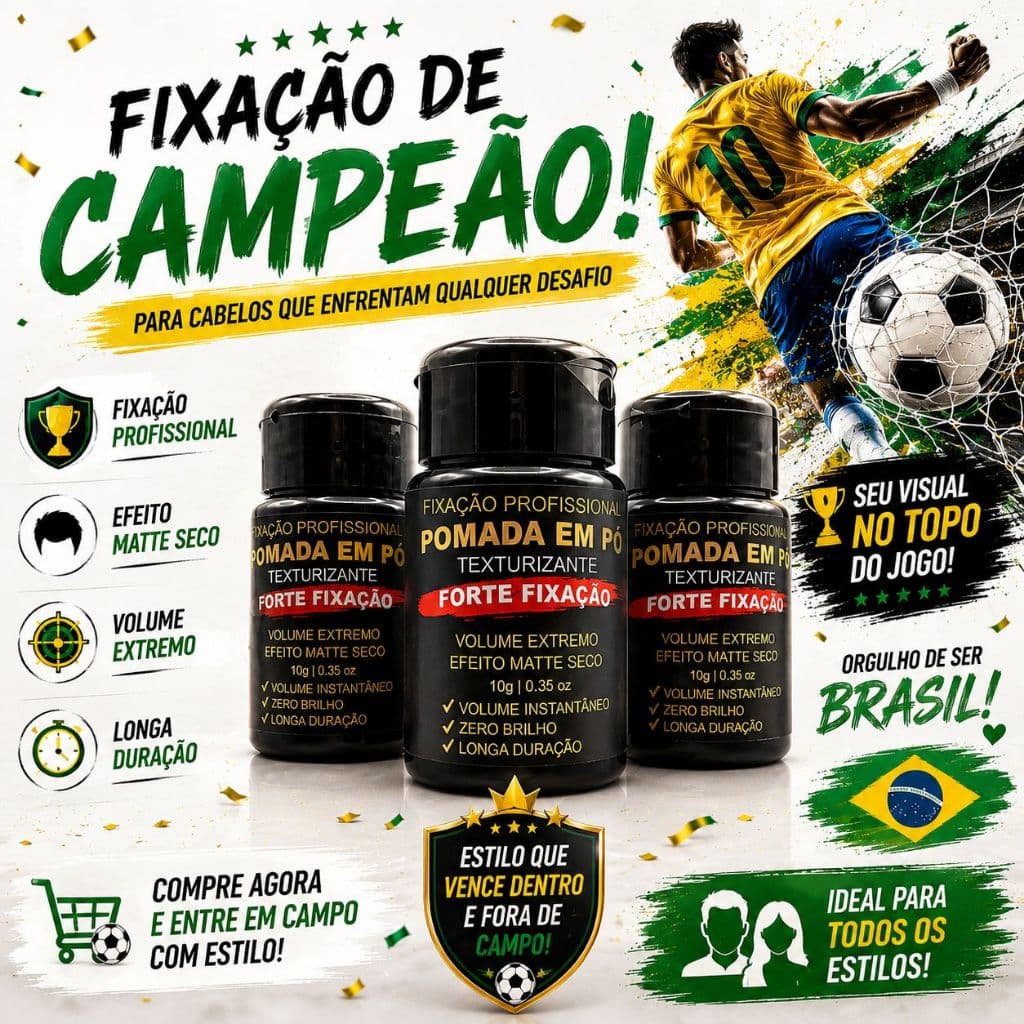 3 Pomada modeladora Pó Masculina texturizante volume instantâneo  Fixação Forte para Cabelo