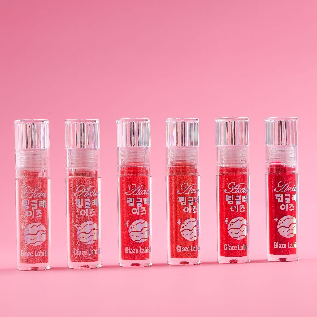 🌸Axiu🌸Gloss Labial Perolado Hidratante Lip Gloss Brilho Labial com Efeito Molhado, Batom Líquido de Brilho Intenso 5.12