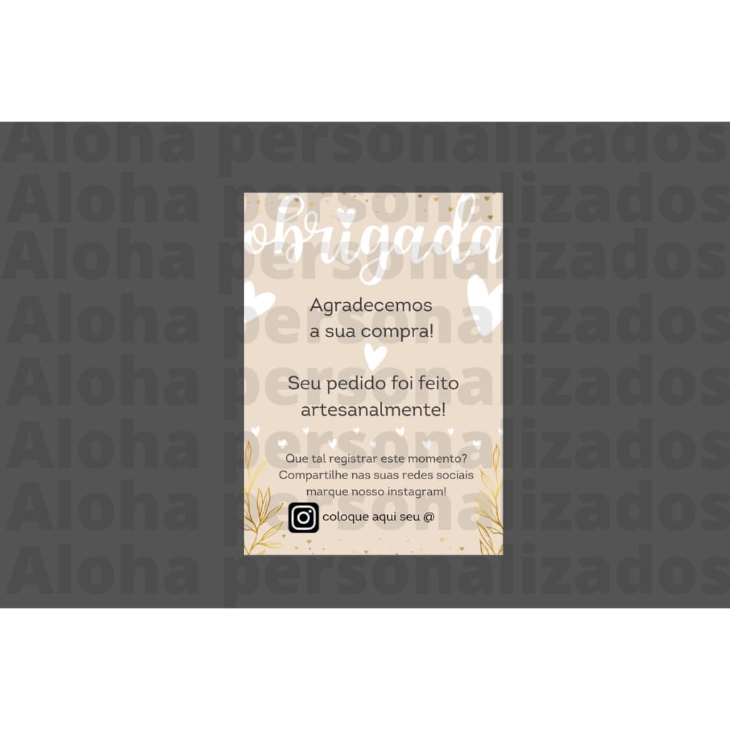 100 unidades Cartão de agradecimento ao cliente personalizado tamanho 10x7cm