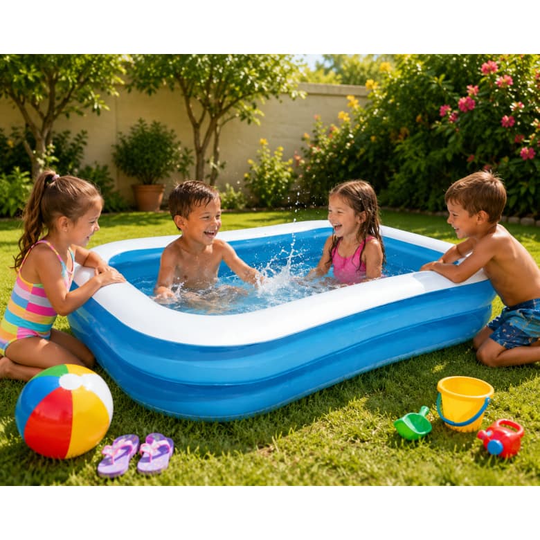 Piscina Inflavel Retangular Grande 778 Litros Uso Familiar Facil Montagem