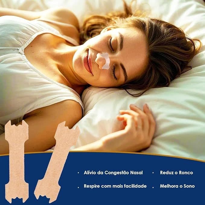 Kit 10 Tiras Nasais Anti Ronco Adesivo Dilatador Melhora Sono