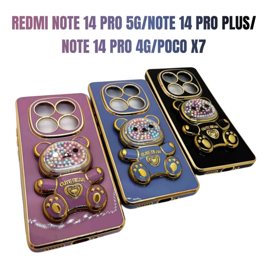Capa Capinha de celular compatível com Redmi Note 14 Pro 4G/5G/Pro Plus 5G e Poco X7 Normal Ursinho Bear