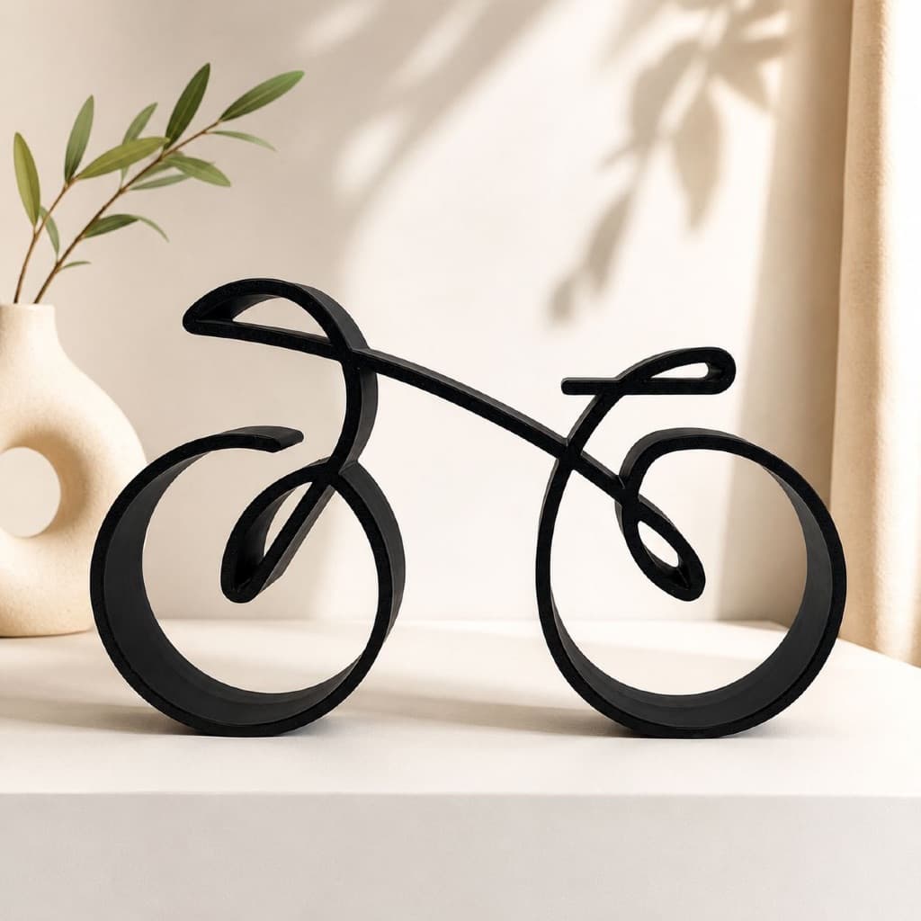 Escultura Decorativa Bicicleta Minimalista Moderna Para Sala Escritório
