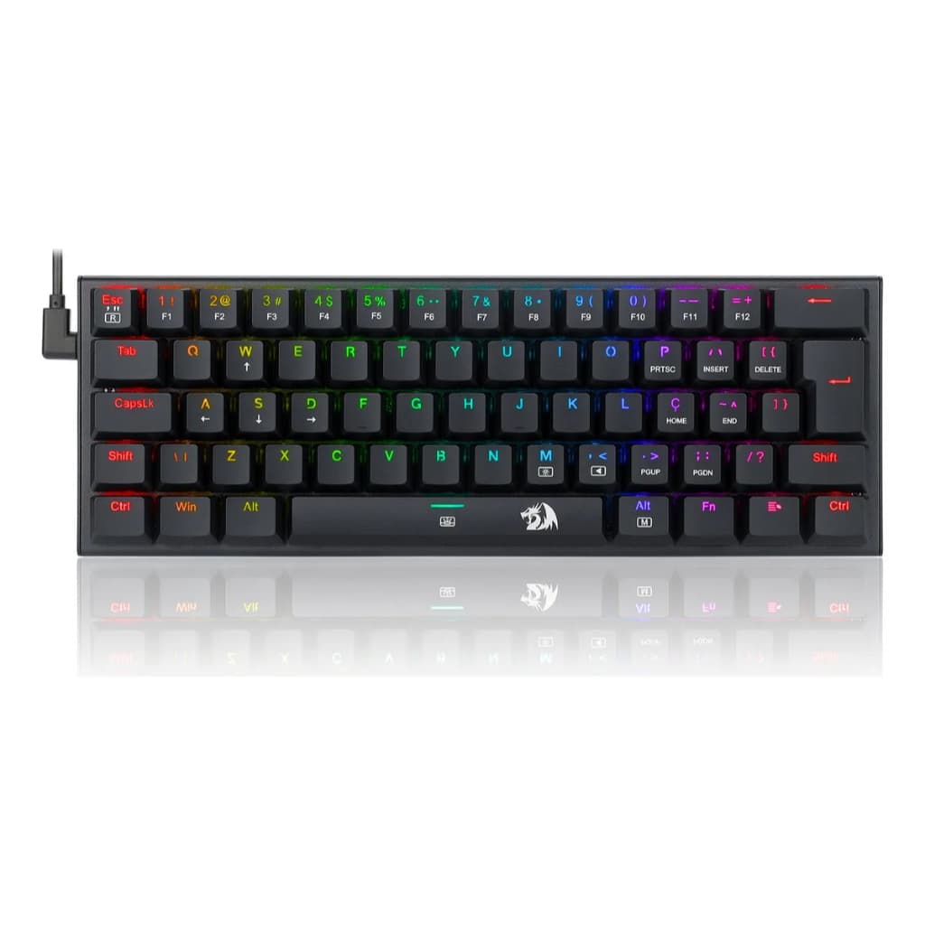 Teclado Mecânico Gamer Redragon Anivia Rgb Switch Brown Cor de teclado Preto Idioma Português Brasil