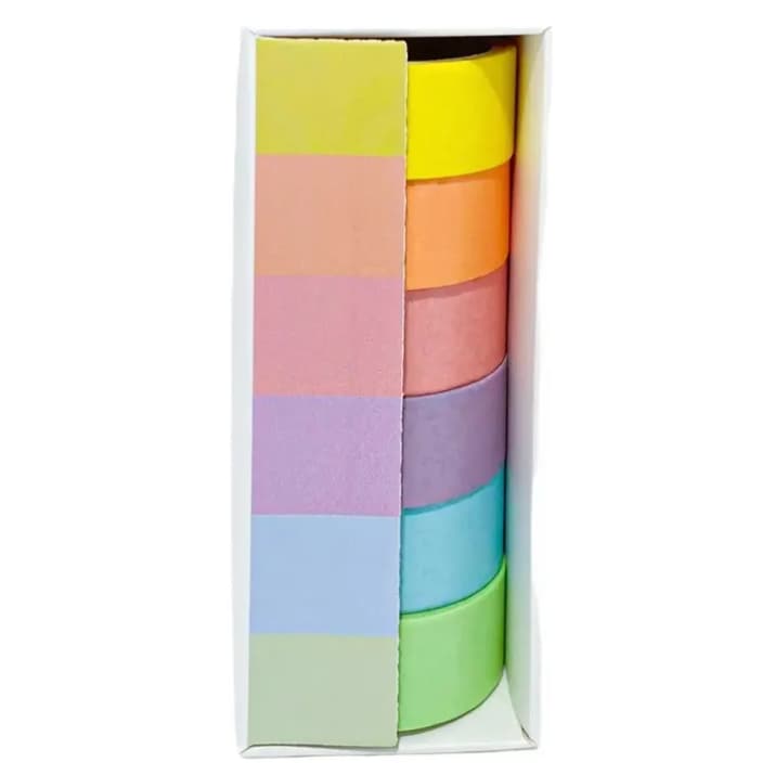 Fita Washi Tape Pastel Kit 6 Unidades 1.5cm.