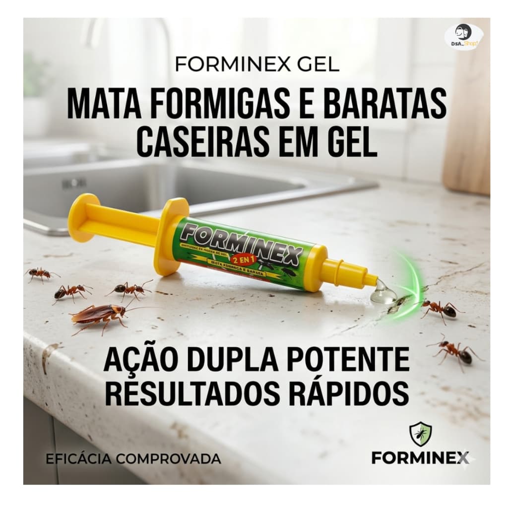 Gel Mata Formiga e Barata Forminex 2 em 1 Ação Rápida e Duradoura