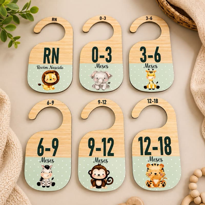 Separador E Organizador De Cabides Para Bebe Infantil - Safári Baby VERDE