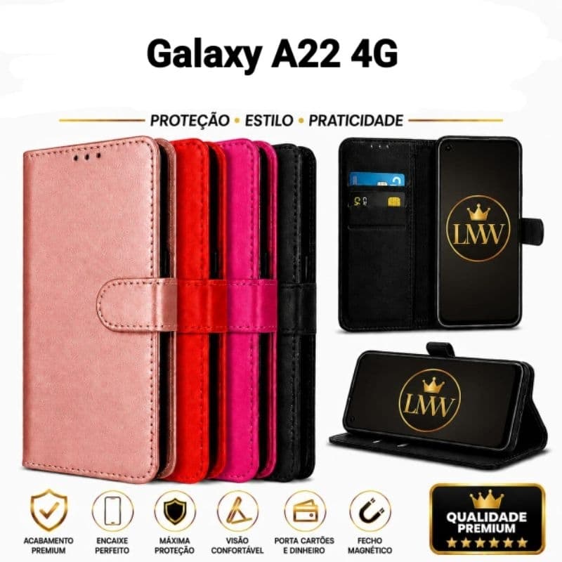 Capinha Capa Carteira Flip Cover Samsung Galaxy A22 4G