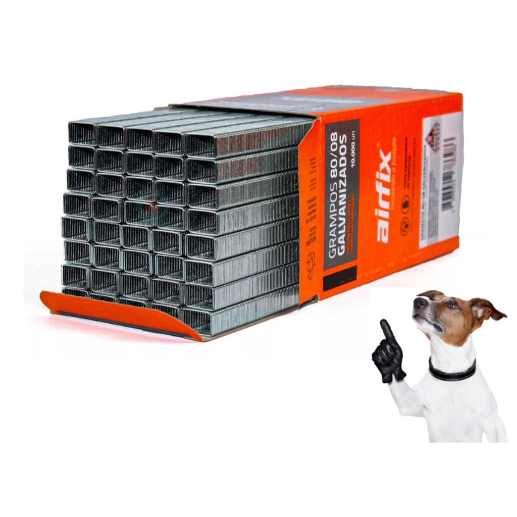 Grampo Pneumático Tipo 80/08 Caixa Com 10.000 Unidades Airfix 80 08
