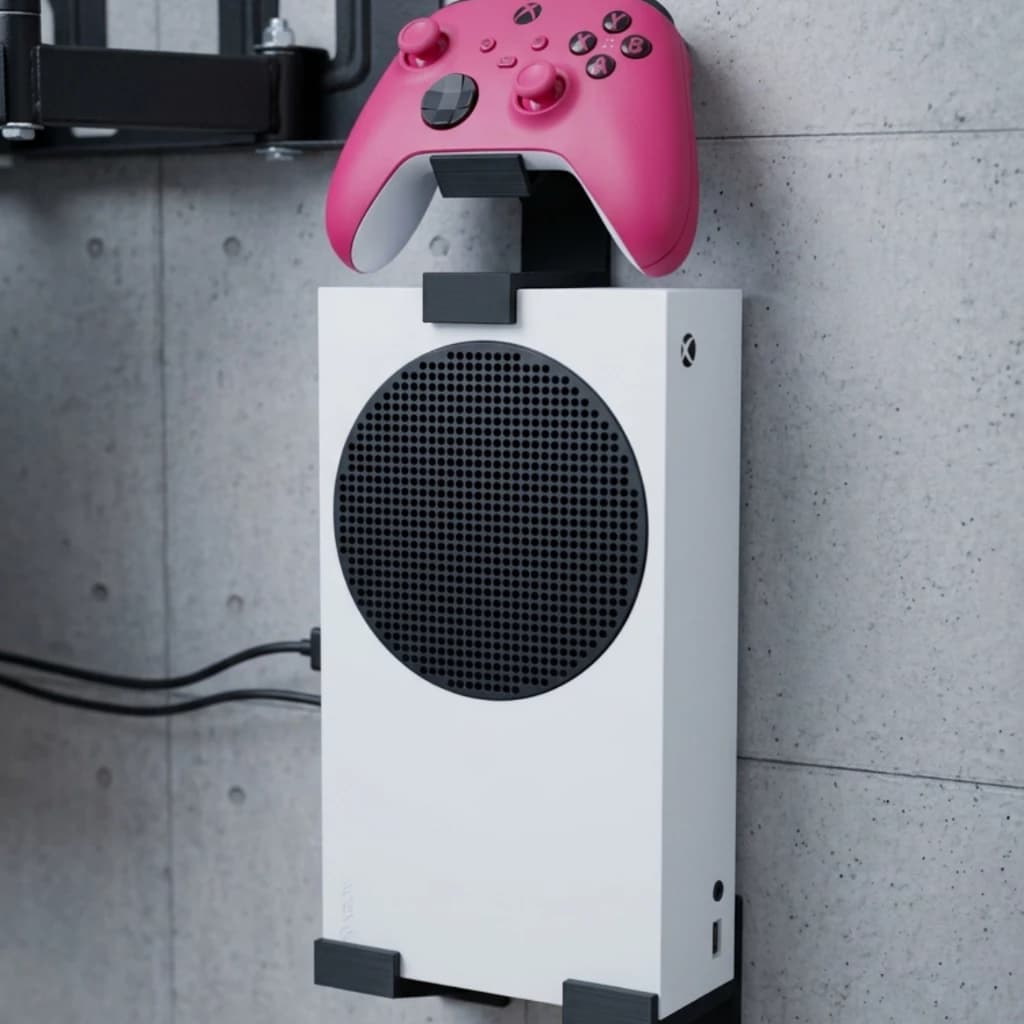kit Suporte 2 Em 1 De Parede Compatível Com Console E Controle Xbox Series S