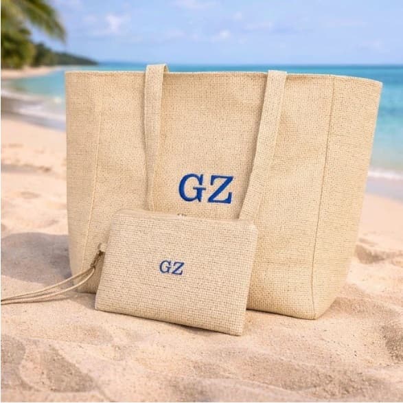 Kit bolsa com necessaire Personalizado com Bordado Exclusiva