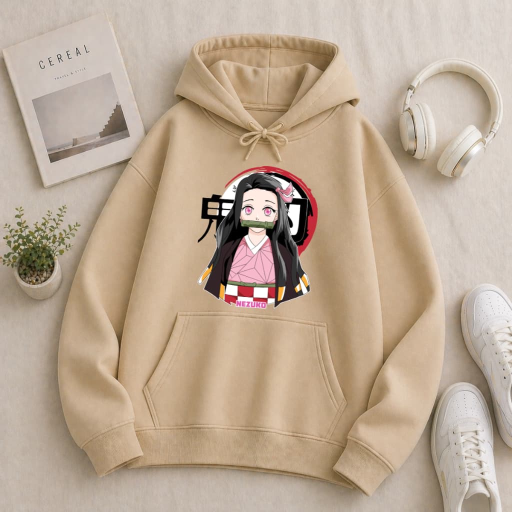 Blusa De Frio Moletom Feminino Canguru Casaco Blusão Anime Kamado Nezuko Demon Slayer Mangá