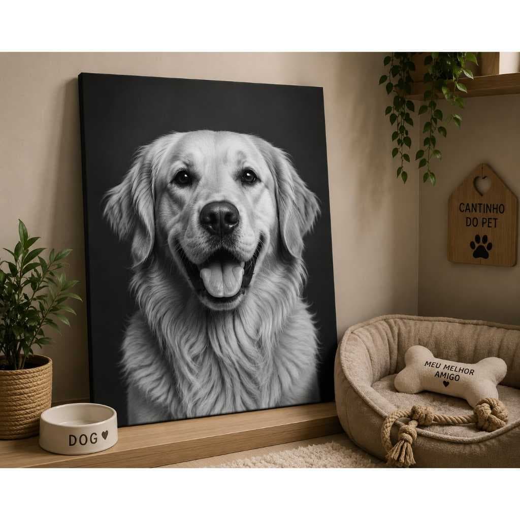 Quadro Pet Personalizado com Foto do Seu Cachorro Decorativo Premium