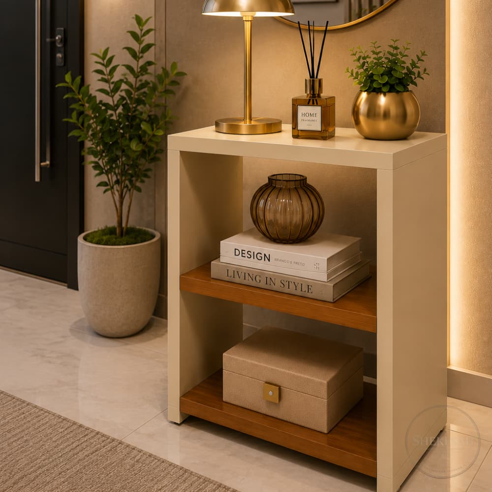 Mesa de Cabeceira Nicho Para Quarto Aparador Multiuso MDP/MDF