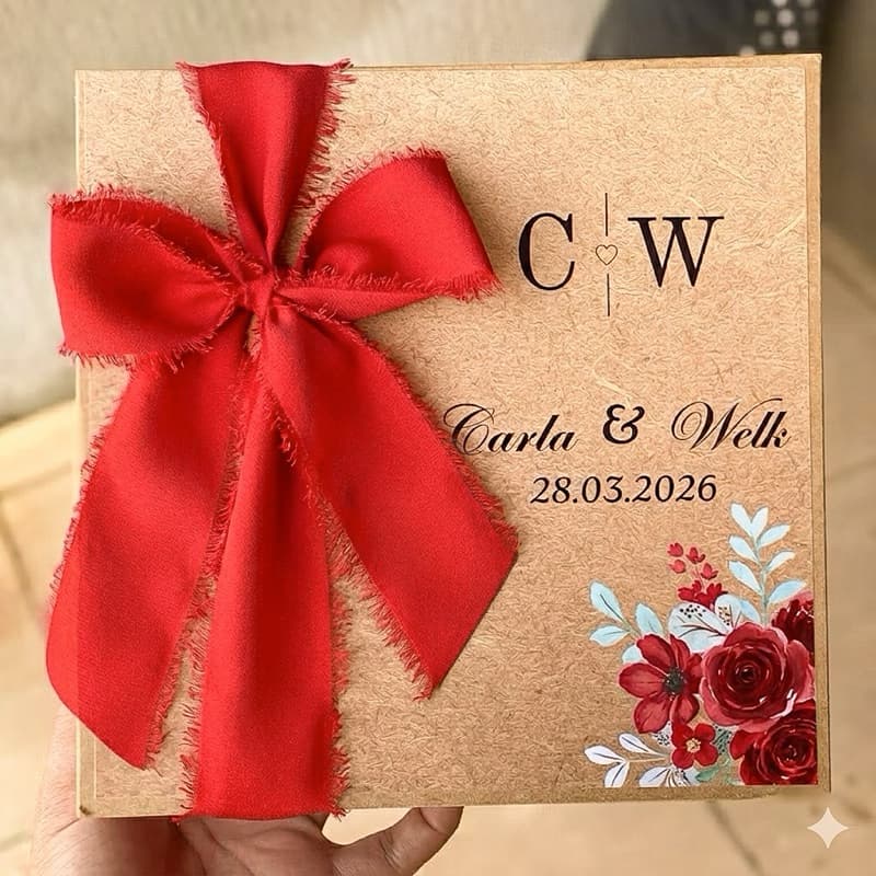 Fita Chiffon Vermelho Artesanal Rústica Desfiada para casamentos, caixas padrinhos, festas