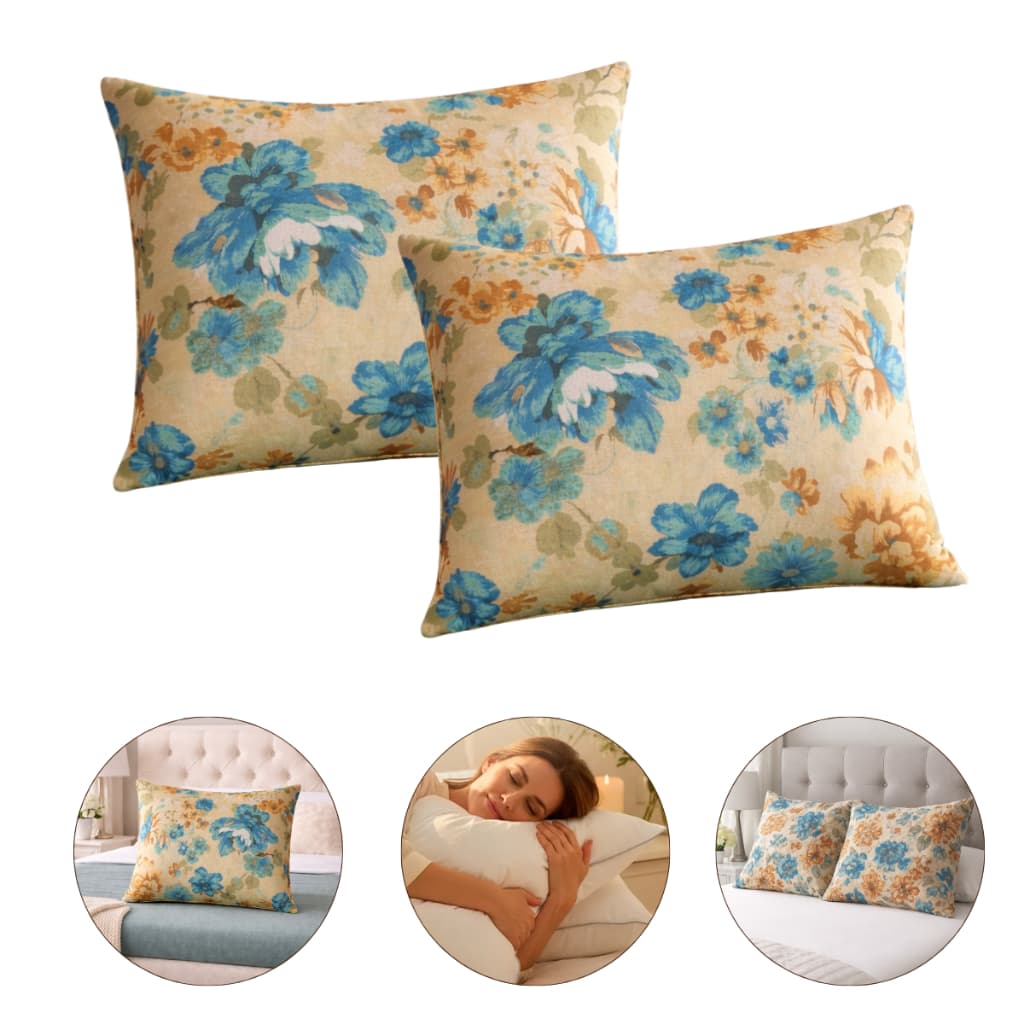 Kit 2 Travesseiro Estampado  Macio Antialérgicos Alto Confortável Casal 45x67cm Laváveis