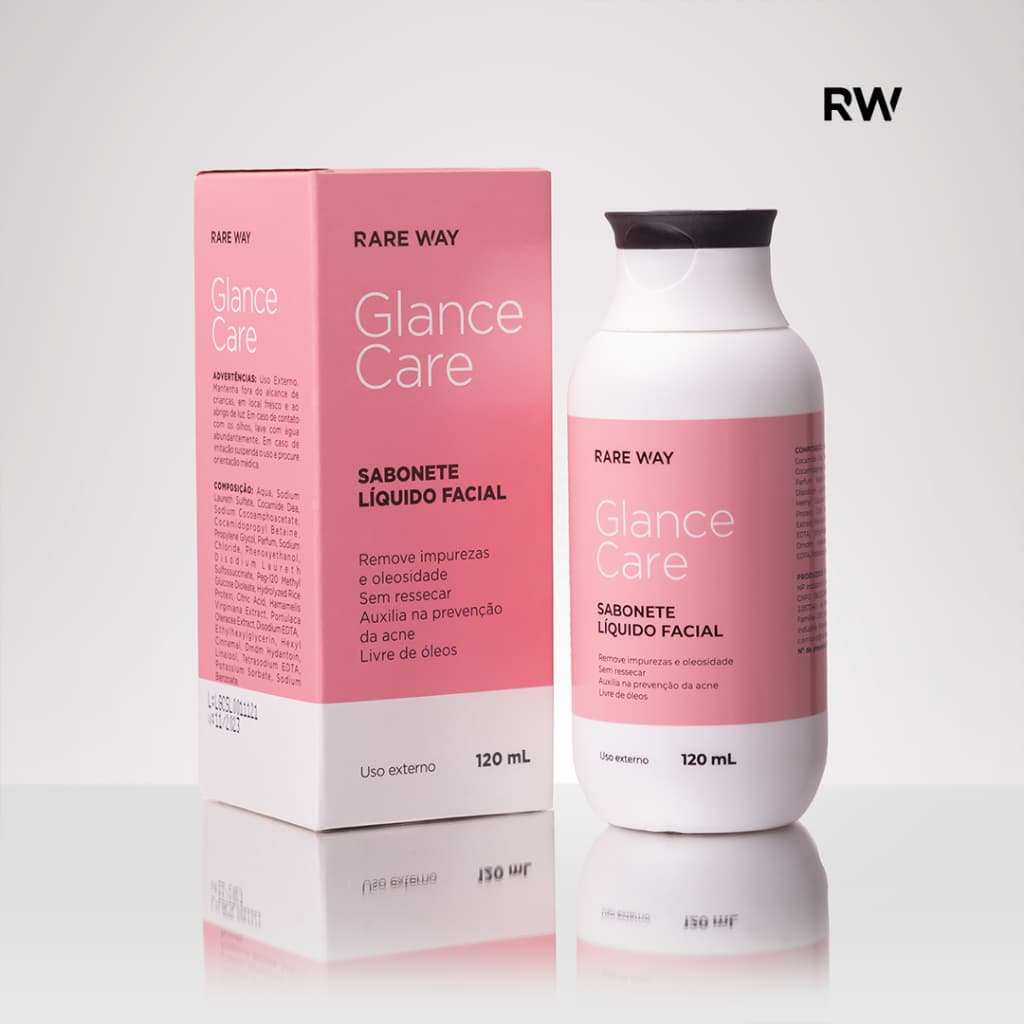 Sabonete Líquido Facial Glance Care 120 ML Rare Way Limpeza Facial Envio Rápido