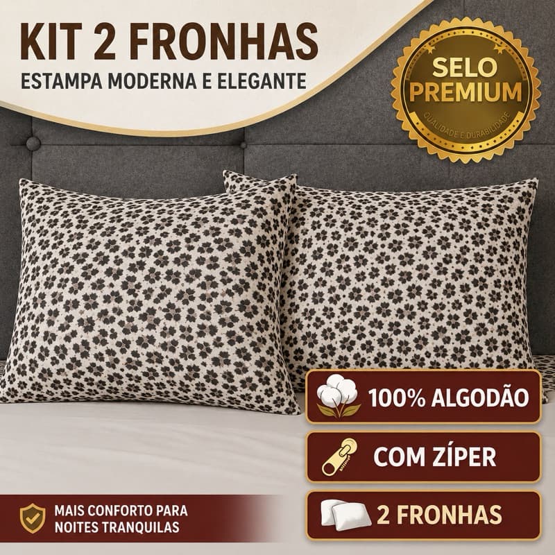 Kit com 02 Fronhas porta travesseiros – Estampa oncinha rosa | 100% Algodão
