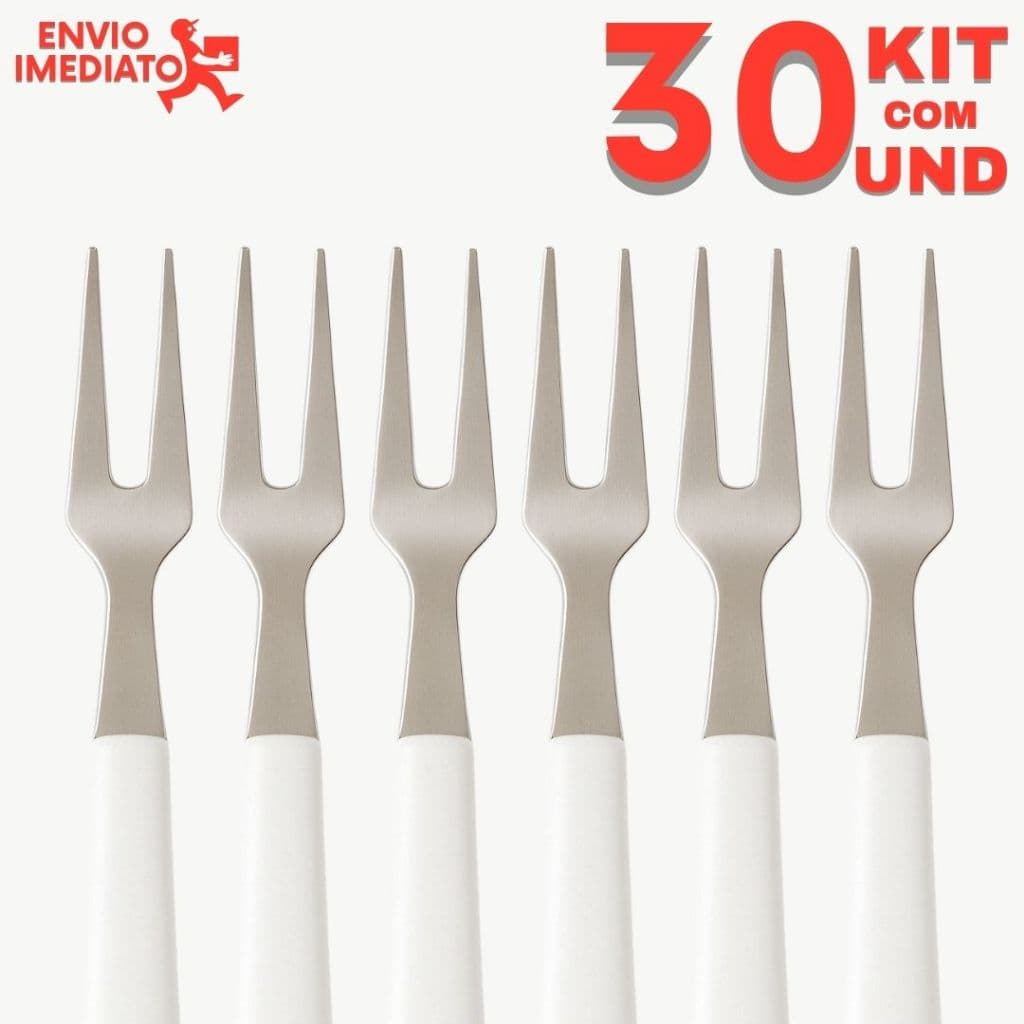 kit 30 Mini Garfo para Petiscos – Ideal para Servir Aperitivos, Canapés e Finger Foods com Estilo