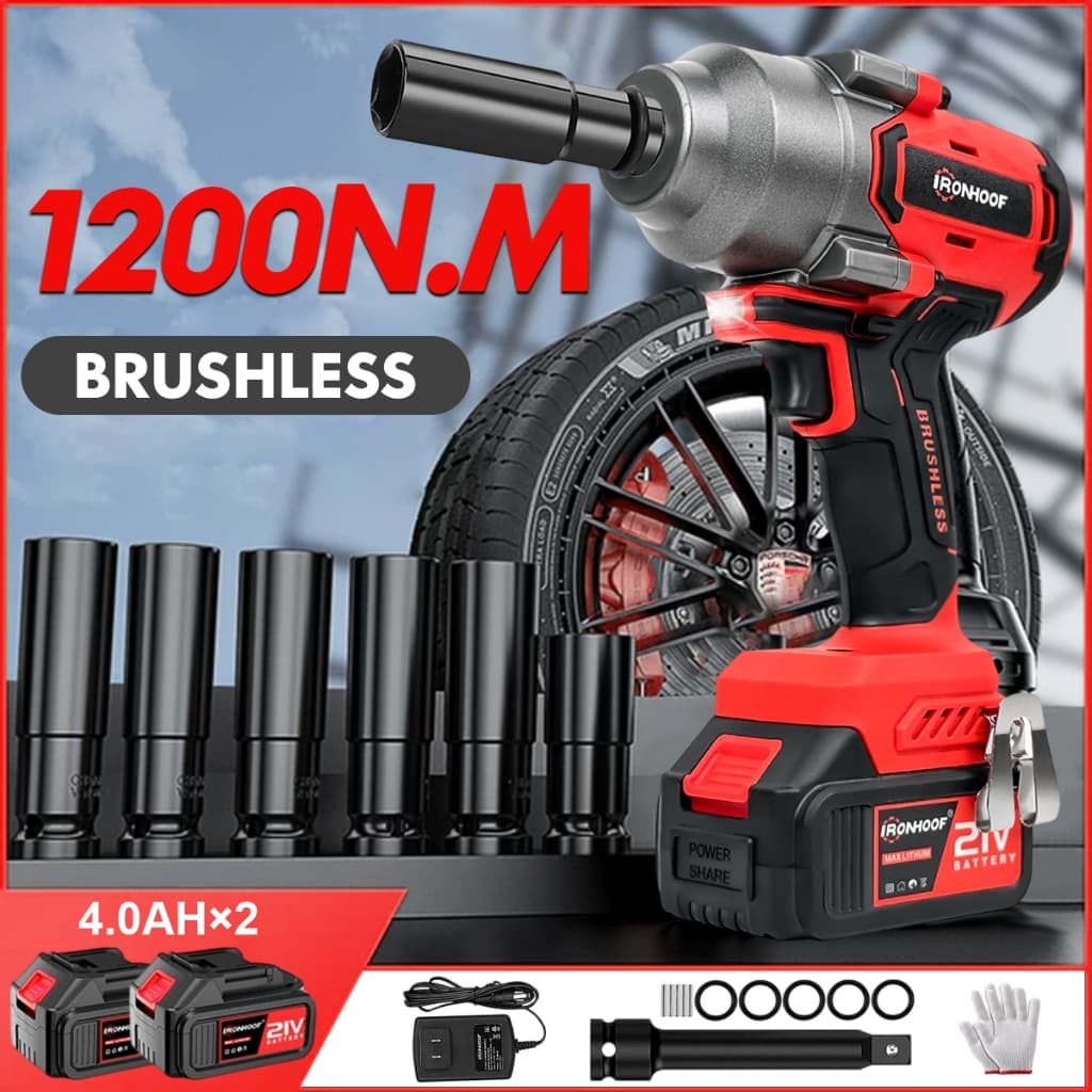 1200/800NM Parafusadeira Chave De Impacto A Bateria Potente Brushless