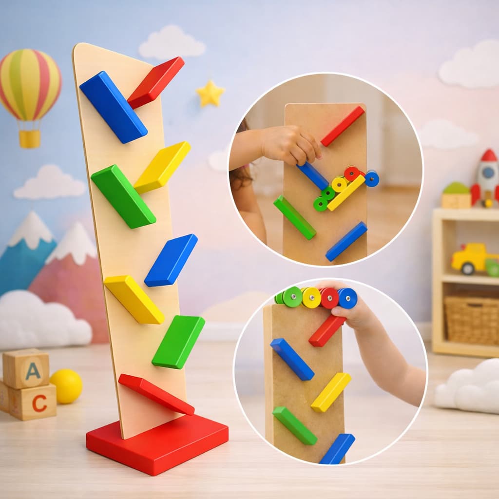 Brinquedo Educativo Montessori Pista Maluca Grande Corrida Zig Zag Colorido