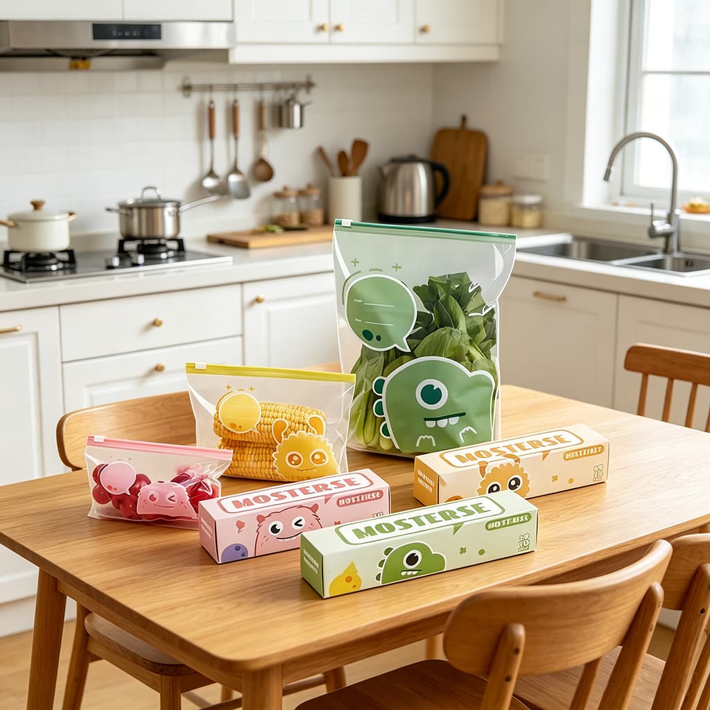 Kit Sacos Herméticos Reutilizáveis com Zíper BPA Free Vedação Anti Vazamento Freezer