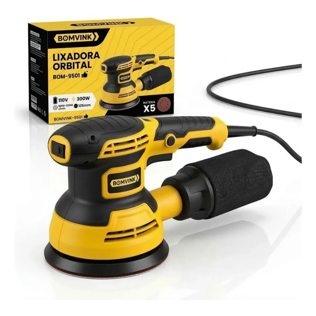 Lixadeira Roto Orbital Cor Amarelo Profissiona BOM-9501