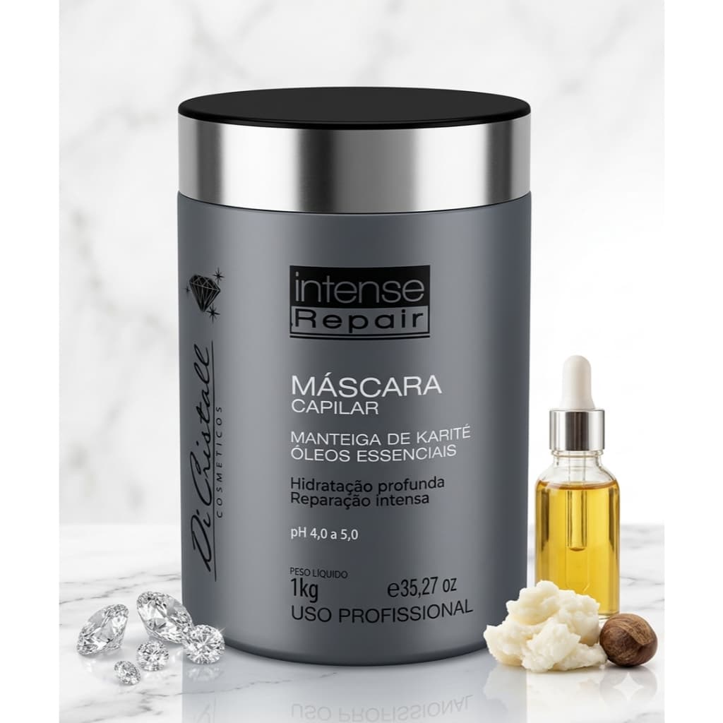 Máscara Intense Repair Di Cristall 1kg - Nutrição Profunda e Reconstrução Capilar Profissional