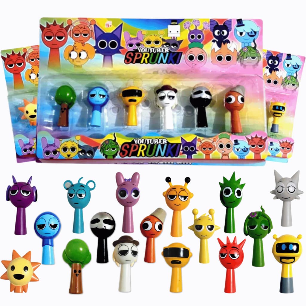 Kit 6 Bonecos Sprunki Rhythm Box Personagens Colecionáveis Brinquedo Infantil Presente Criança Miniaturas Decorativas