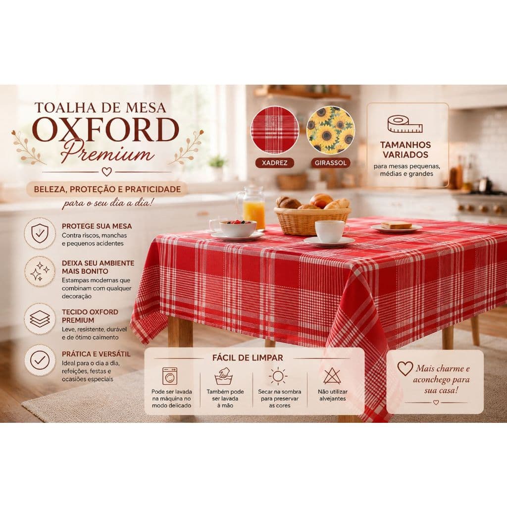 Toalhas de Mesa Oxford PREMIUM estampado