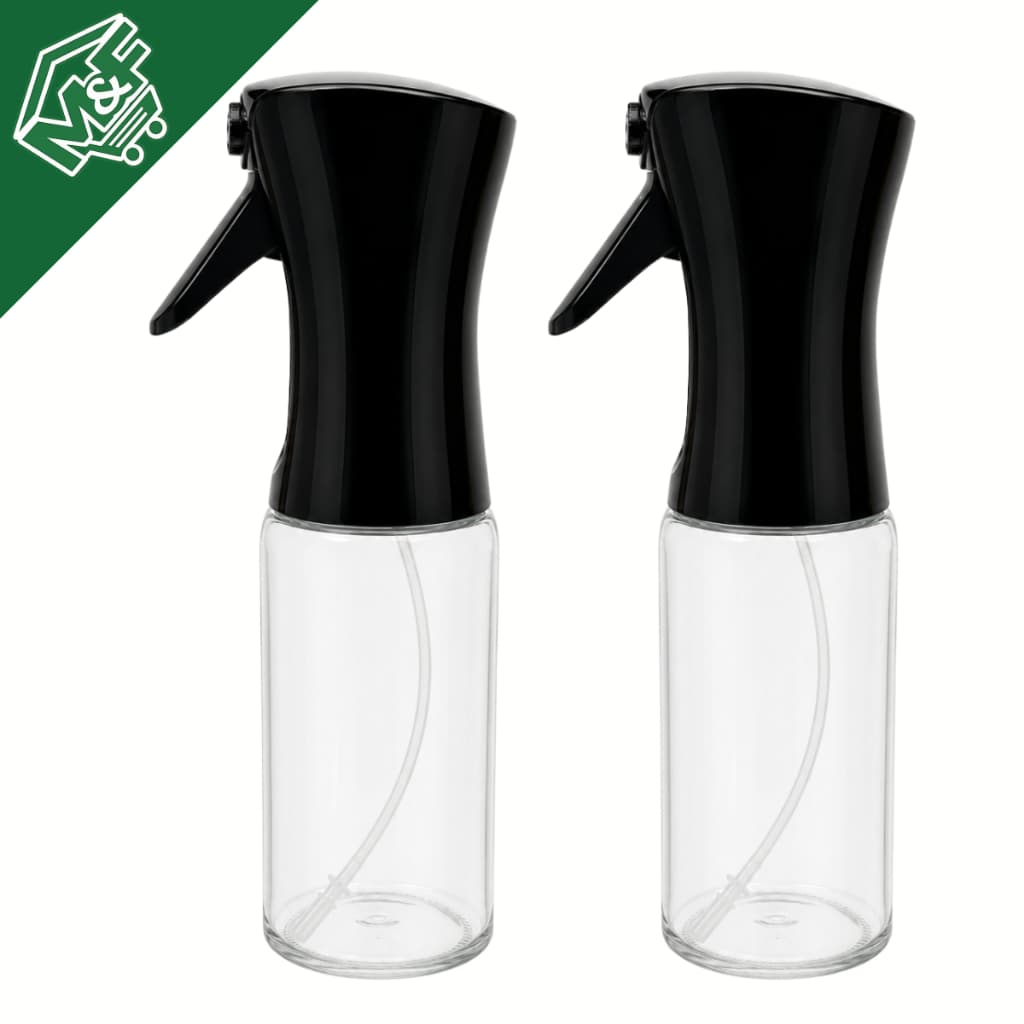 Kit 2 Spray Borrifador Galheteiro Azeite Óleo e Vinagre Spray 210ml Pulverizador Frasco de Vidro Cozinha