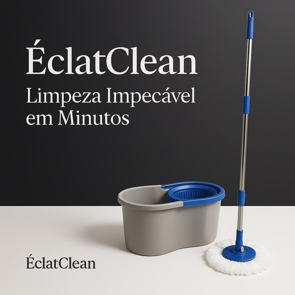 Mop Giratório 360º Balde Duplo Limpeza Prática Sem Toque