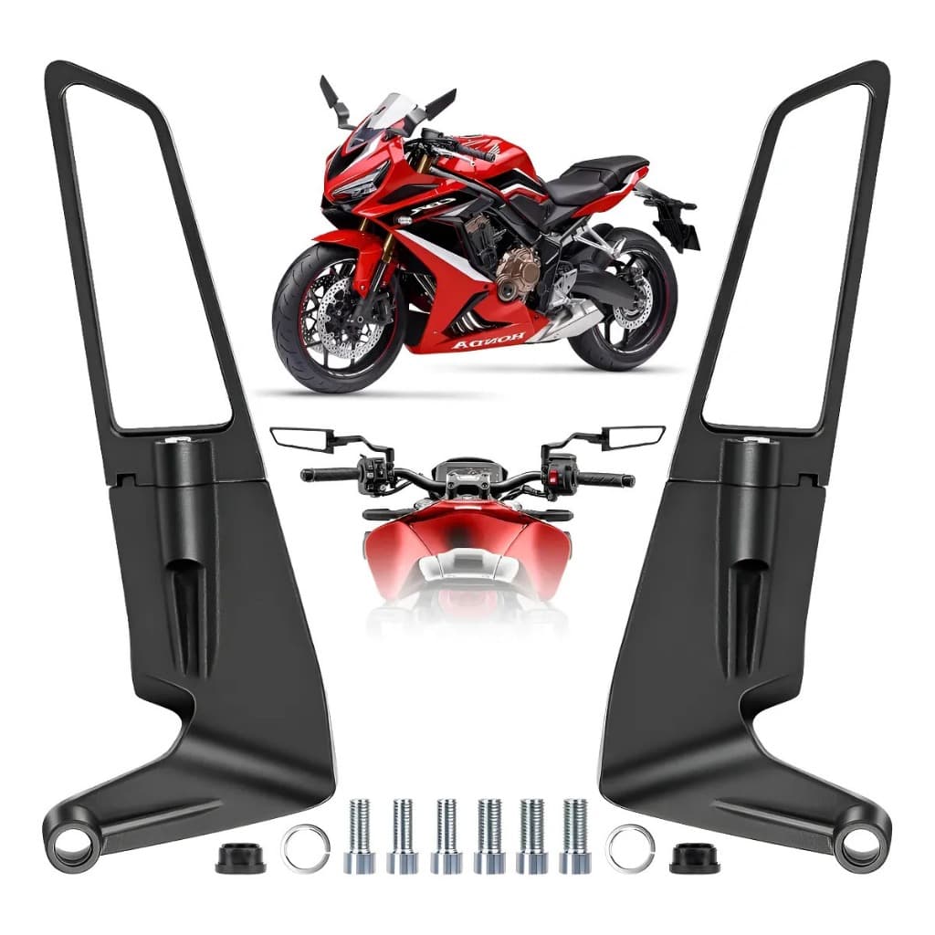 Espelho Retrovisor Para Asa Fixa De Motocicleta Universal, Adequado Para Refletor De Universal Kawasaki Yamaha Honda