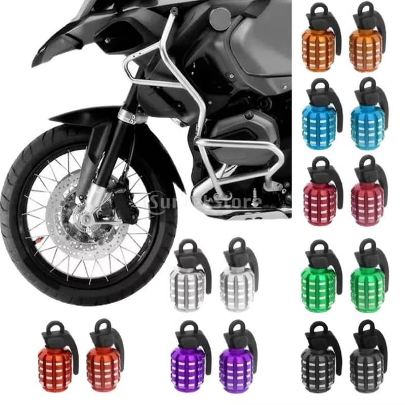 Kit 2/4 Tampa Válvula Bico Pneu Pino Roda Moto Carro Granada