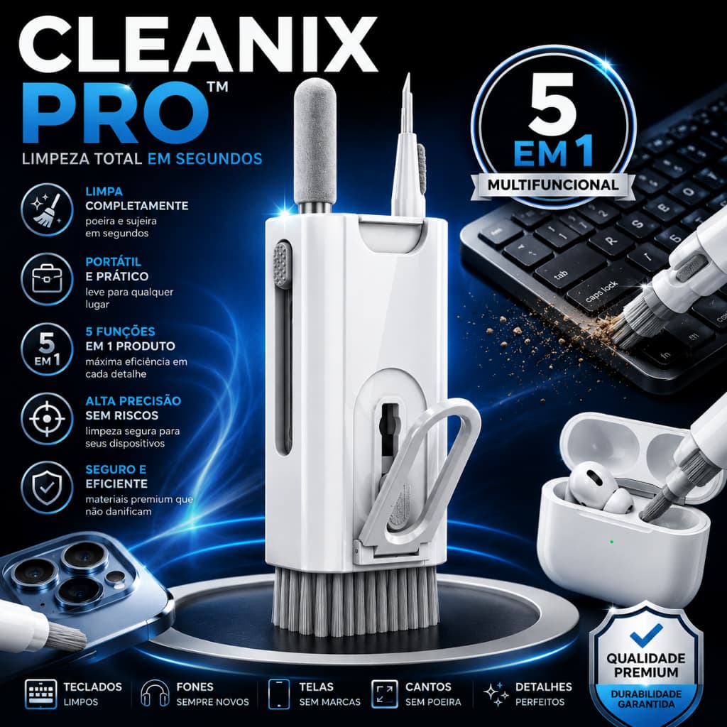 Kit Escovas de Limpeza Multifuncional Cleanix Pro™