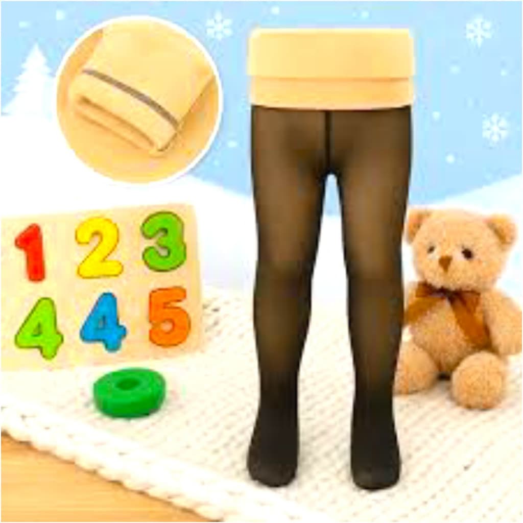Meia Calça Infantil Térmica Forrada Peluciada Translúcida de Lã Super Elástica Slim