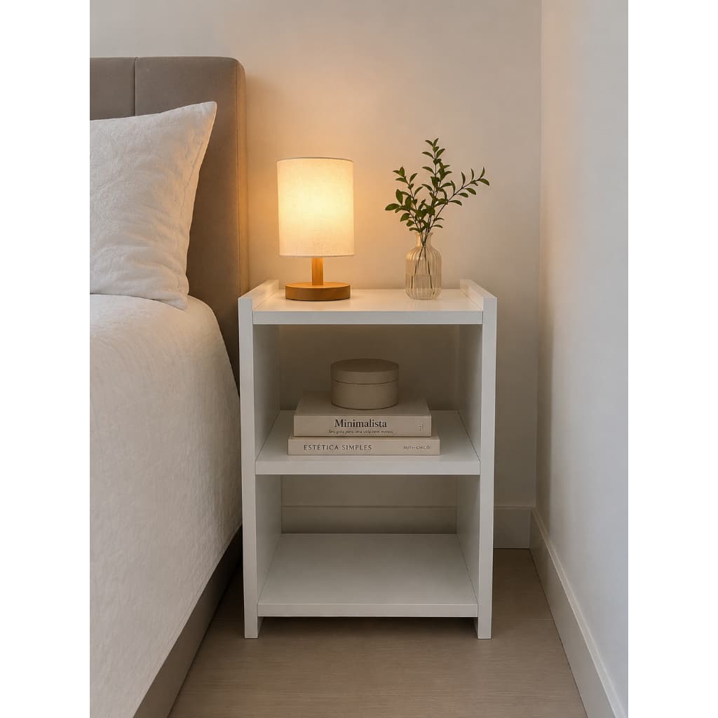 Mesa de Cabeceira Retro para Quarto Casal ou Solteiro Nicho Decoração